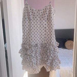 Vintage Betsy Johnson polka dot ruffle dress size 10 large